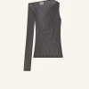 ASYMMETRIC STRIPED MESH TOP