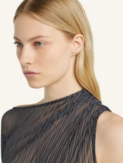 ASYMMETRIC STRIPED MESH TOP