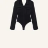 BACKLESS SATIN SHIRT BODYSUIT