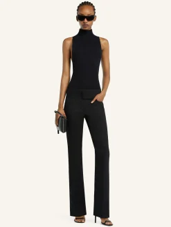 BELTED BOOTCUT PANTS