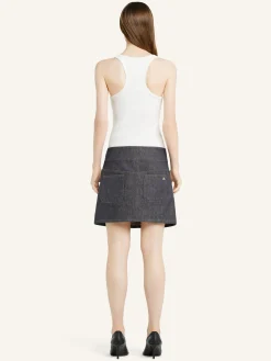 BELTED DENIM MINI SKIRT