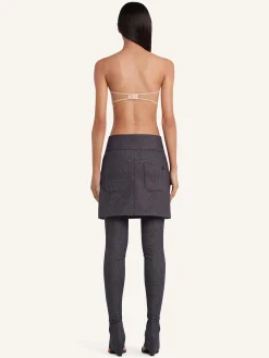 BELTED DENIM MINI SKIRT
