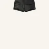 BELTED LEATHER MINI SHORTS