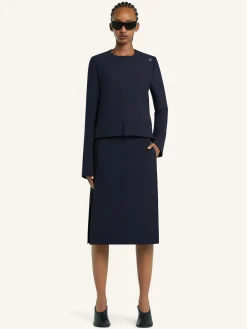BELTED SLIT SKIRT