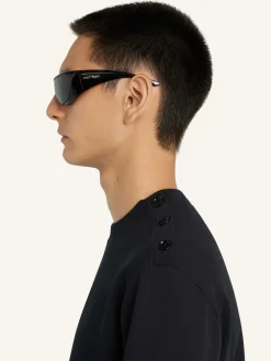BUTTONED FLEECE SWEATSHIRT