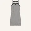 CONTRAST HOUNDSTOOTH MINI DRESS