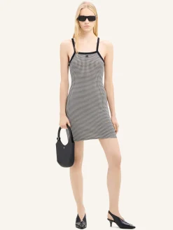 CONTRAST HOUNDSTOOTH MINI DRESS