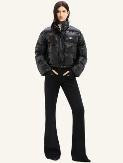 CROPPED VINYL PUFFER JACKET