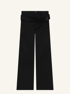 DOUBLE BELT DENIM PANTS