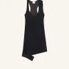 DOUBLE BUCKLE SATIN EFFECT DRESS