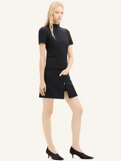 HIGH COLLAR TWILL TOP
