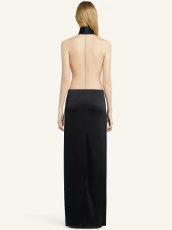 ILLUSION SATIN DRESS