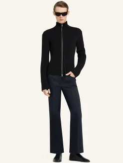 KNITTED ZIPPED CARDIGAN