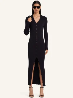 LIGHT RIB CARDIGAN LONG DRESS