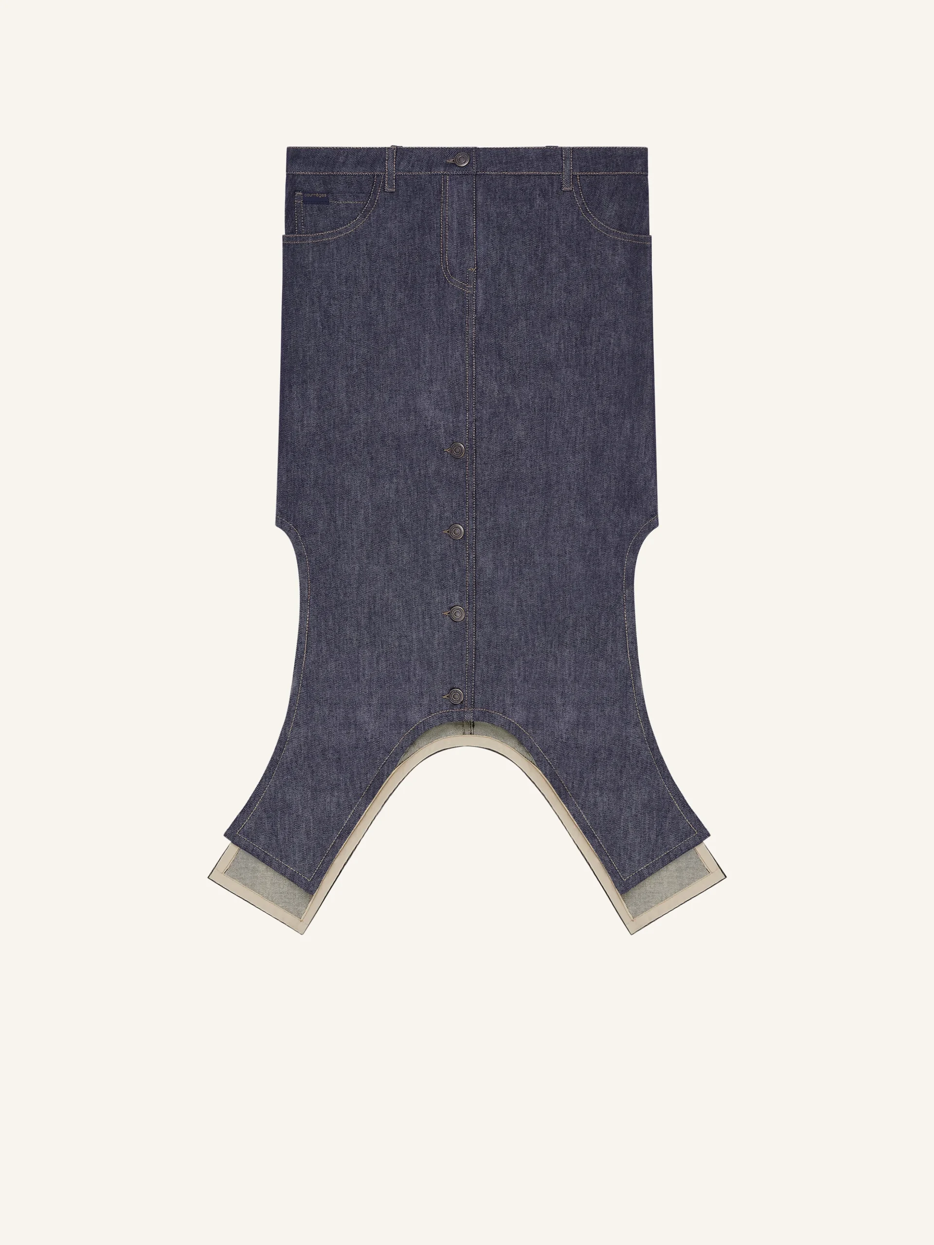 LONG REVERSED DENIM SKIRT