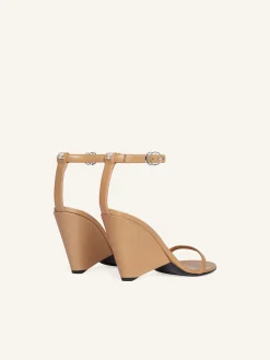 OBLIQUE LEATHER SANDALS
