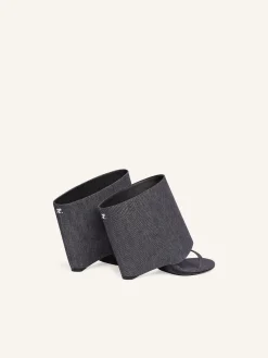 OBLIQUE WEDGED DENIM MULES