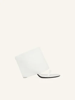 OBLIQUE WEDGED LEATHER MULES