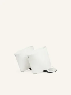 OBLIQUE WEDGED LEATHER MULES
