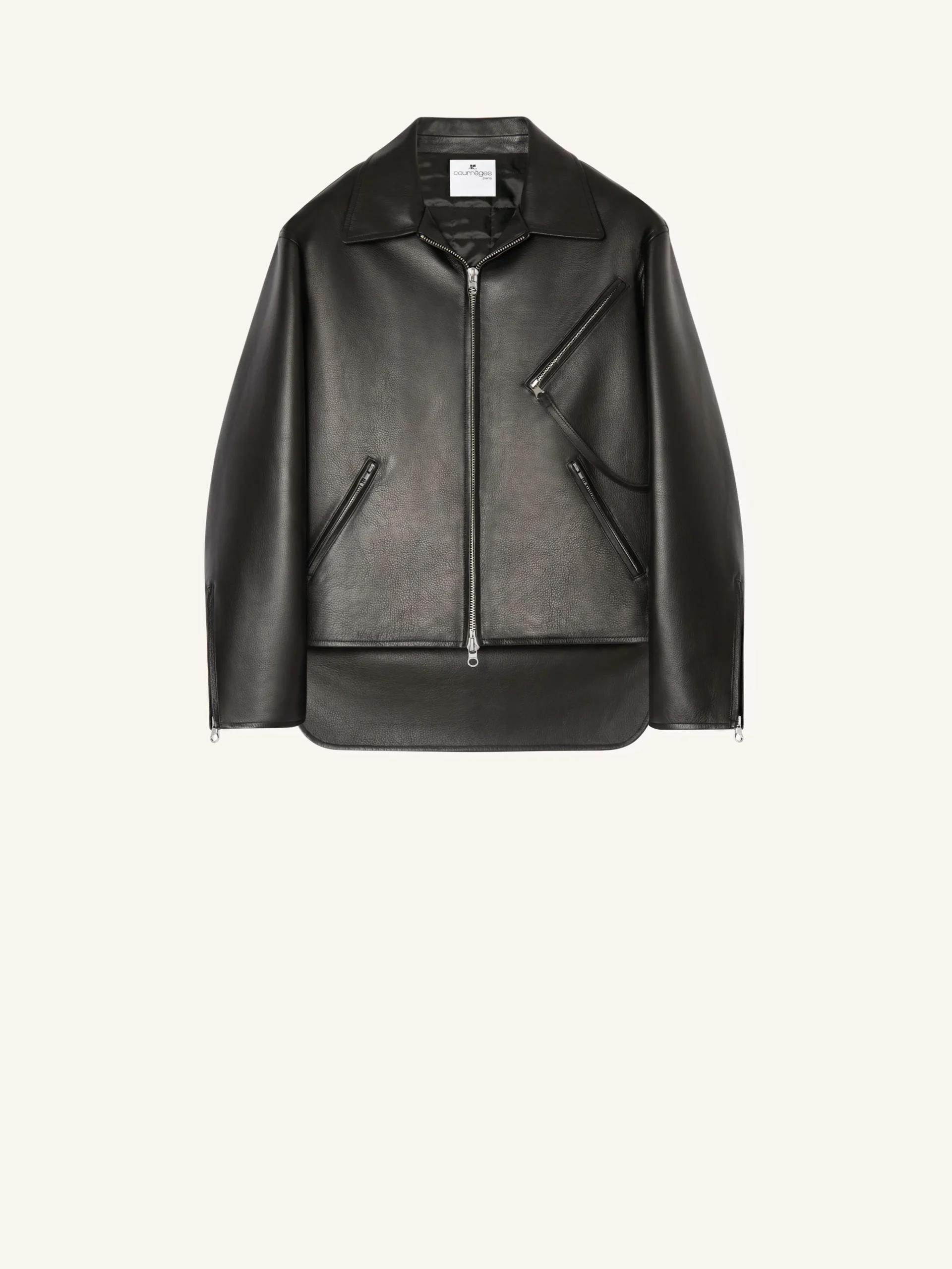 OVERSIZED LEATHER BIKER JACKET