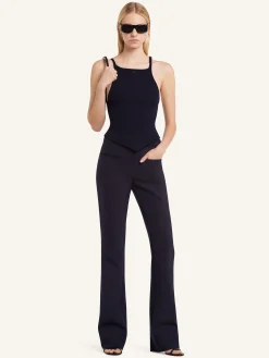 POINTY BUCKLE RIB KNIT TOP