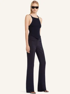 POINTY BUCKLE RIB KNIT TOP