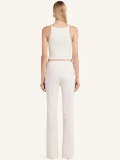 POINTY BUCKLE RIB KNIT TOP