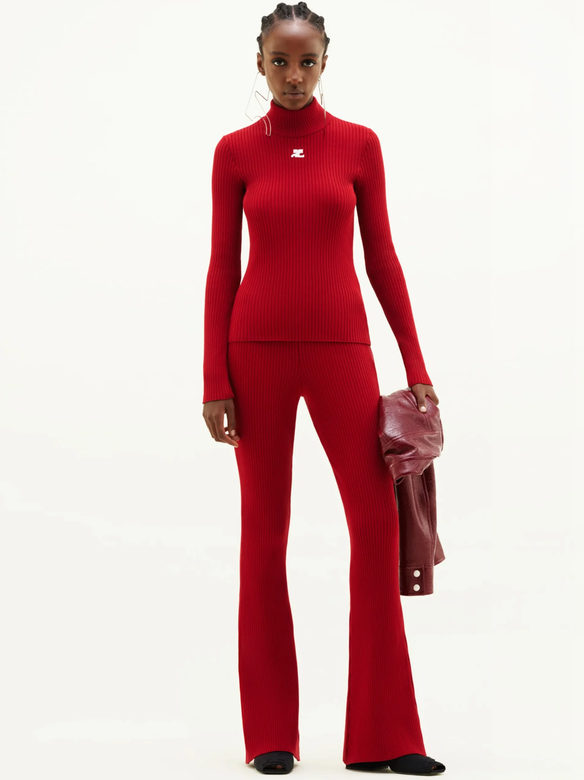 REEDITION RIB KNIT MOCKNECK SWEATER