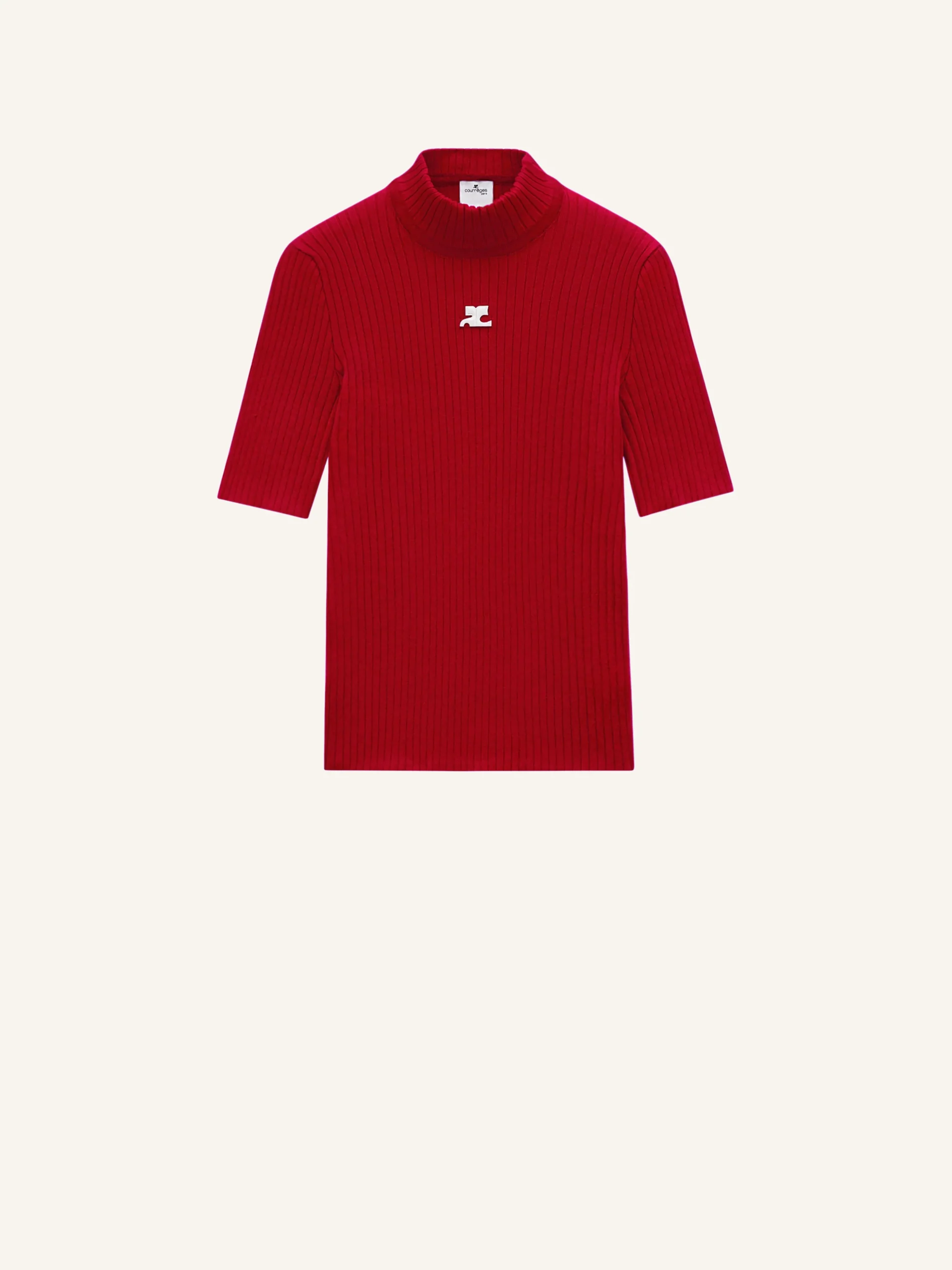REEDITION SHORT SLEEVES RIB KNIT SWEATER