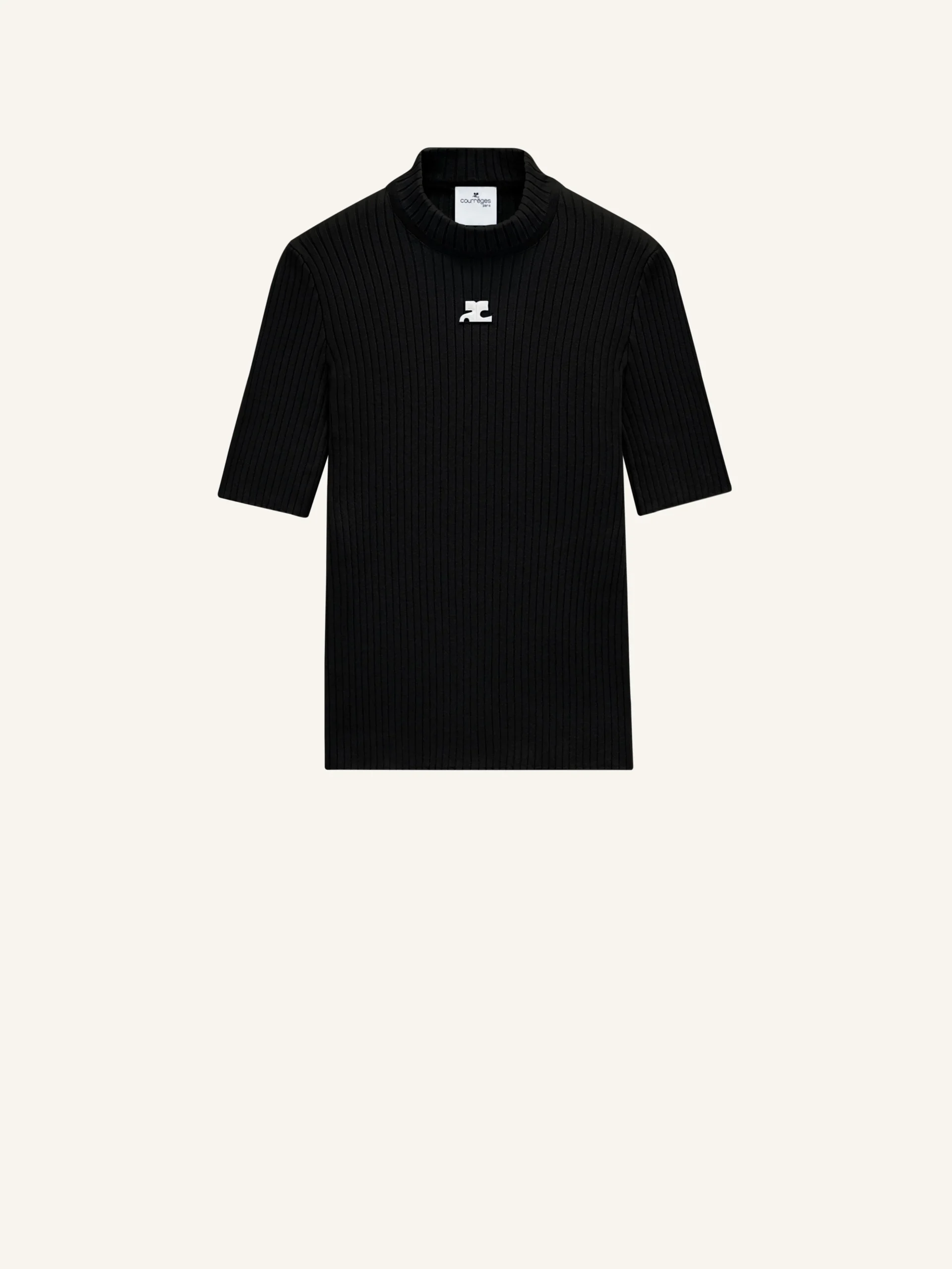 REEDITION SHORT SLEEVES RIB KNIT SWEATER