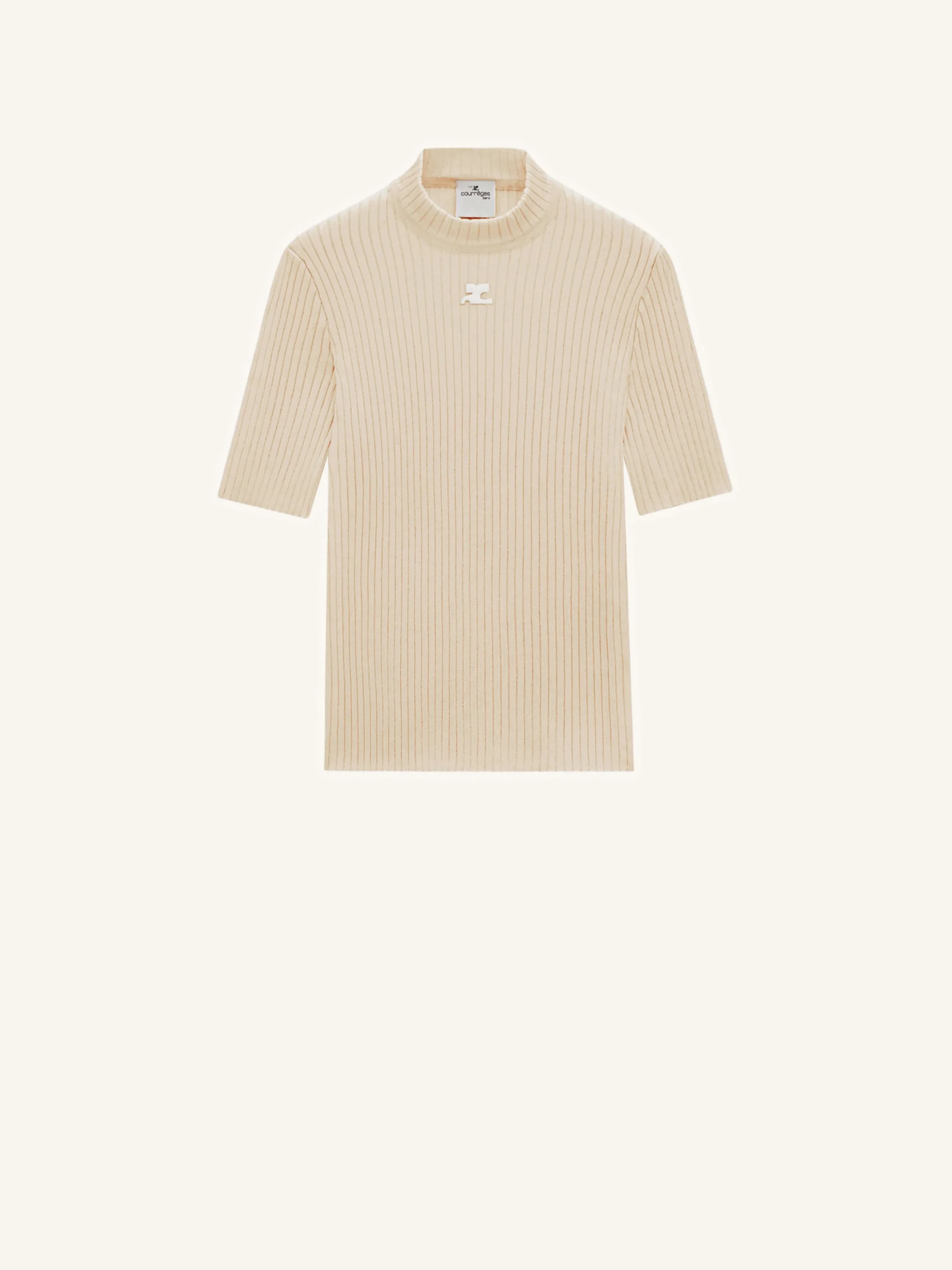 REEDITION SHORT SLEEVES RIB KNIT SWEATER