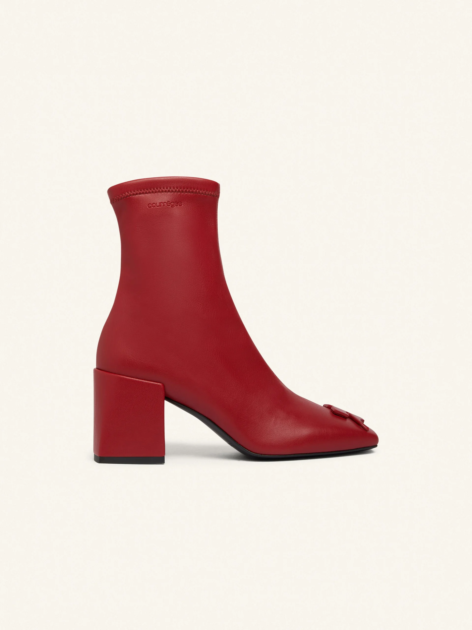 REEDITION STRETCH LEATHER EFFECT ANKLE BOOTS