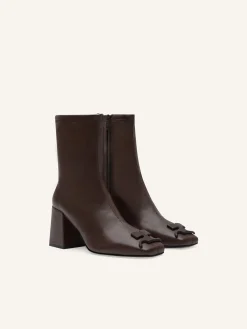 REEDITION STRETCH LEATHER EFFECT ANKLE BOOTS