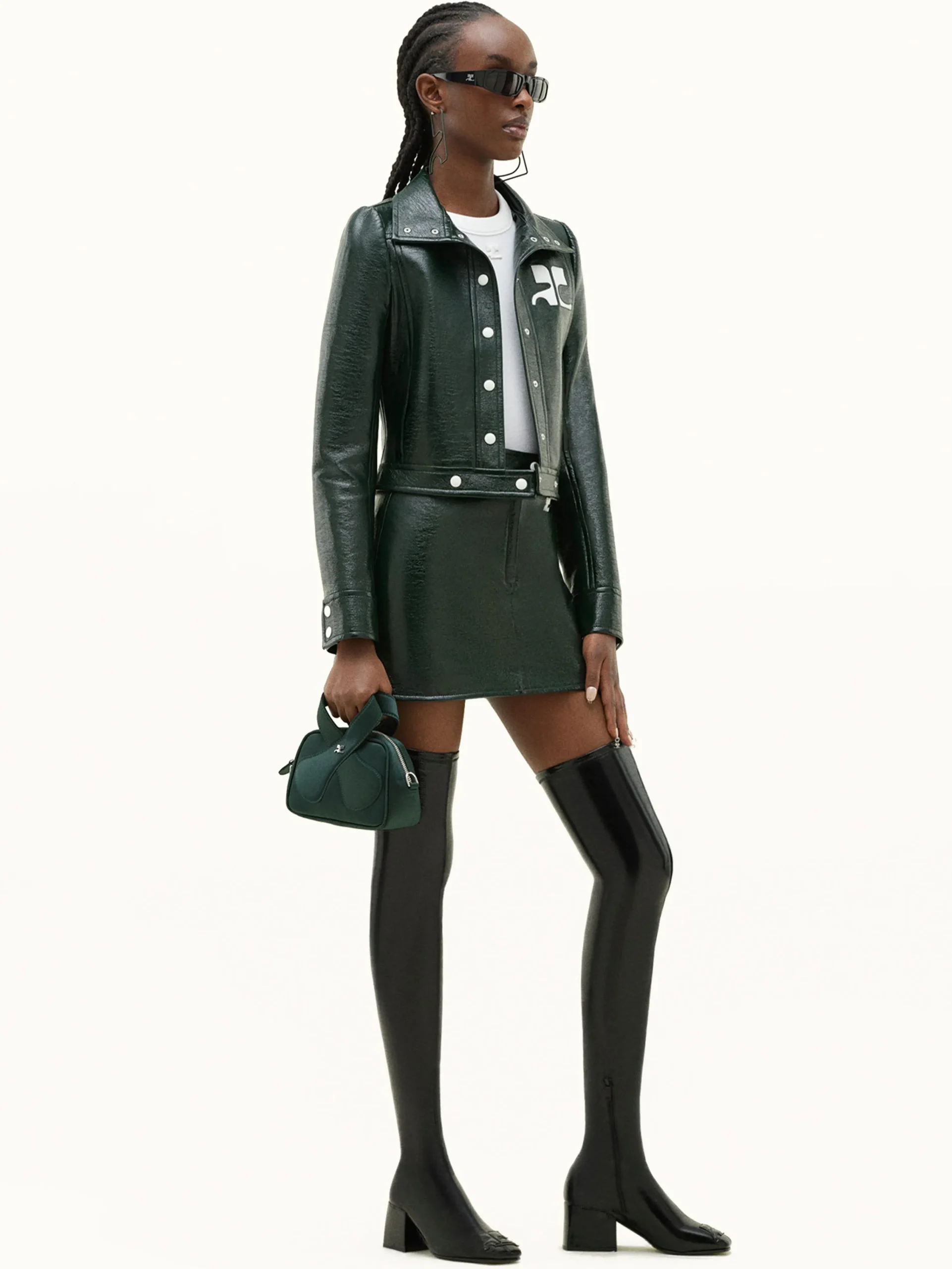 REEDITION VINYL MINI SKIRT