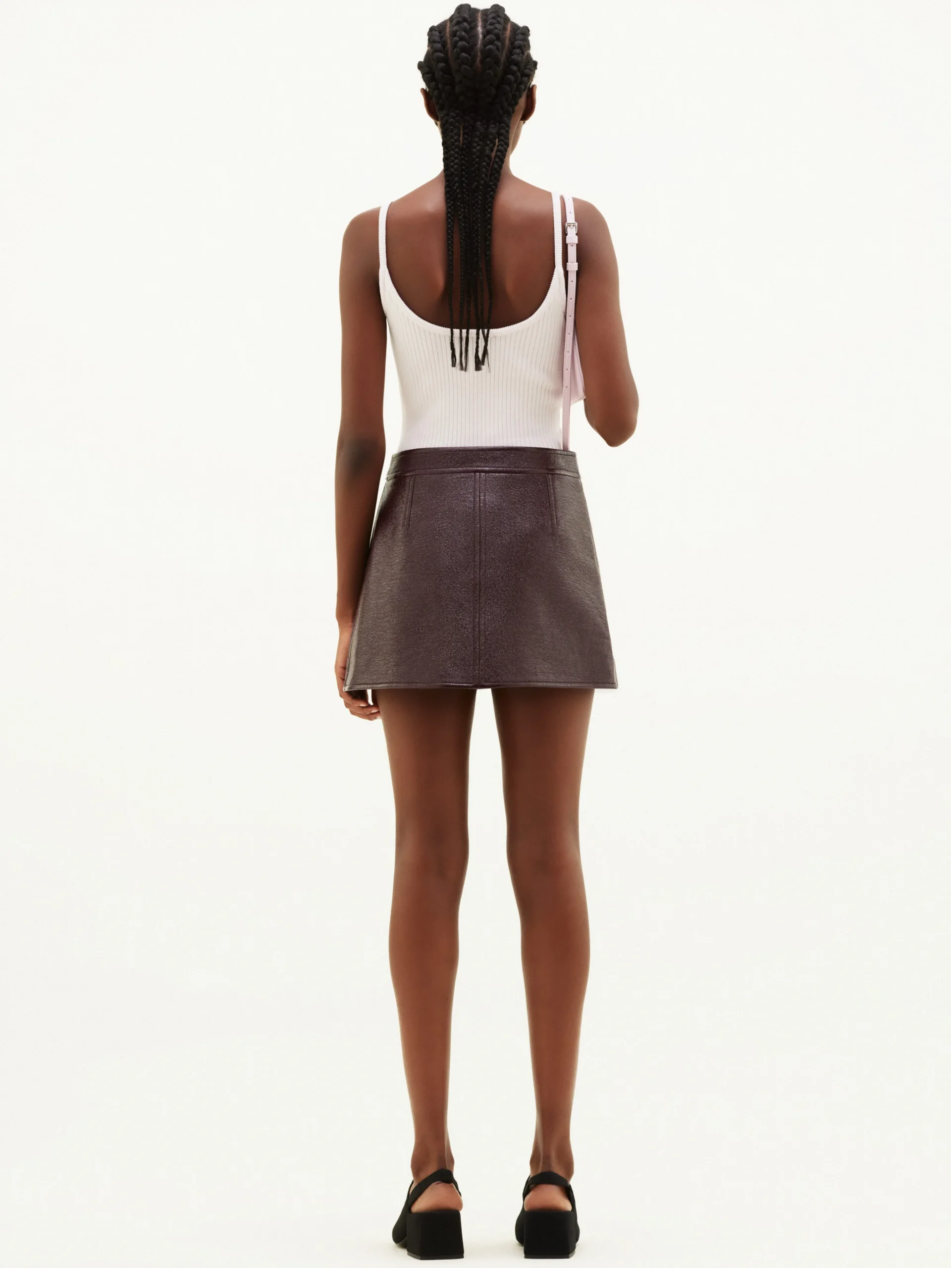 REEDITION VINYL MINI SKIRT