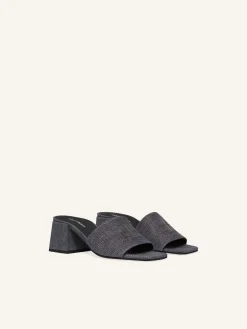 SHADOW DENIM HEELED MULES