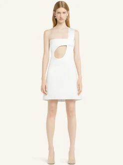 SHORT CUT-OUT SATIN DRESS
