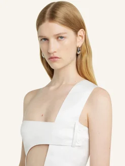 SHORT CUT-OUT SATIN DRESS