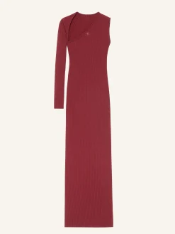 SLASH RIB KNIT LONG DRESS