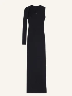 SLASH RIB KNIT LONG DRESS