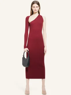 SLASH RIB KNIT LONG DRESS