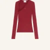 SLASH RIB KNIT TOP