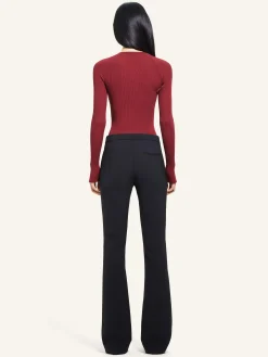 SLASH RIB KNIT TOP