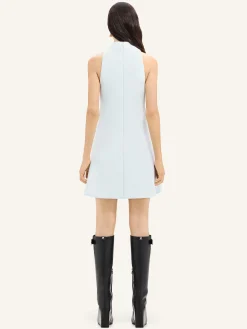 SLEEVELESS TWILL A-LINE DRESS