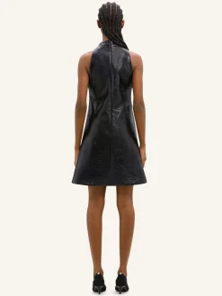 SLEEVELESS VINYL A-LINE DRESS