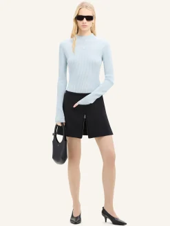 SOLAR LIGHT RIB MOCKNECK SWEATER