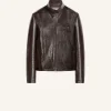 ZIPPED VINYL BIKER JACKET